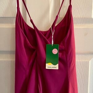 NWT raspberry viral Halara dress with built in shorts